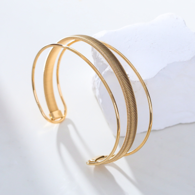Wholesaler Eclat Paris - Triple gold line bangle bracelet