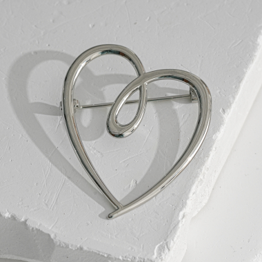 Wholesaler Eclat Paris - Silver heart brooch