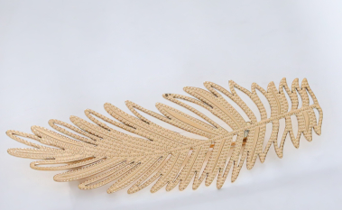 Wholesaler Eclat Paris - Gold leaf brooch in stainless steel