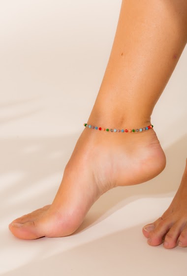 Wholesalers Eclat maybijou - Anklet with multicolored beads