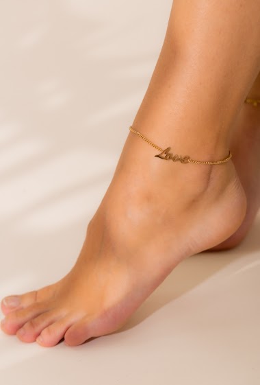 Wholesalers Eclat maybijou - Anklet with LOVE writing