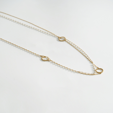 Grossiste Eclat Paris - Chaînes de taille double avec cercle et perle 95-105cm