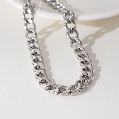 Großhändler Eclat Paris - Silberne Halskette mit großen Gliedern