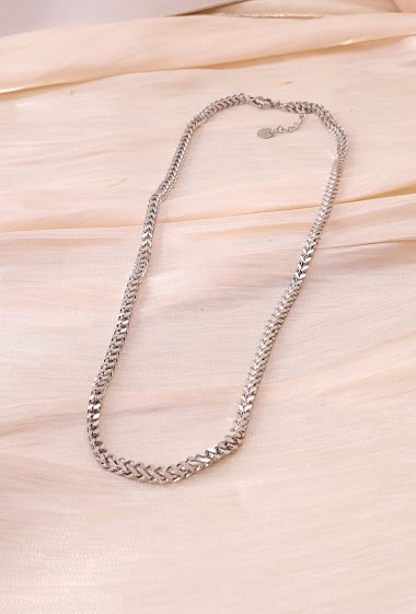 Wholesaler Eclat Paris - Silver necklace with square link