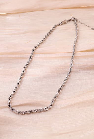 Wholesaler Eclat Paris - Silver necklace with waves
