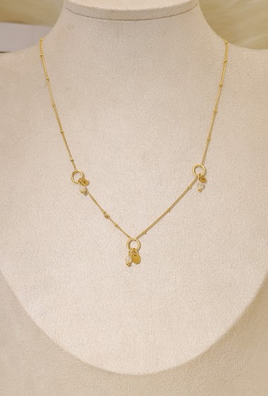 Wholesaler Eclat Paris - Collier avec chaîne trio anneaux avec pendentifs