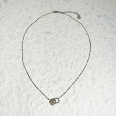 Wholesaler Eclat Paris - Double crossed circle silver chain necklace