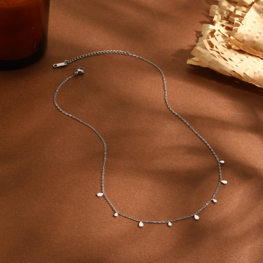Wholesaler Eclat Paris - Silver chain necklace with mini wing pendants