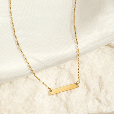 Wholesaler Eclat Paris - Gold chain necklace with engravable bar