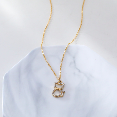 Wholesaler Eclat Paris - Gold chain necklace with kitten pendant