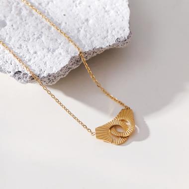 Wholesaler Eclat Paris - Golden chain necklace with padlock pendants
