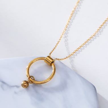 Wholesaler Eclat Paris - Golden circle chain necklace