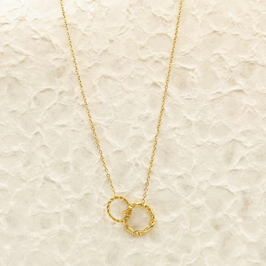 Wholesaler Eclat Paris - Double ring gold chain necklace