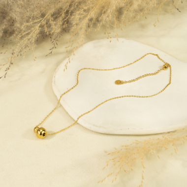 Wholesaler Eclat Paris - Double ball gold chain necklace