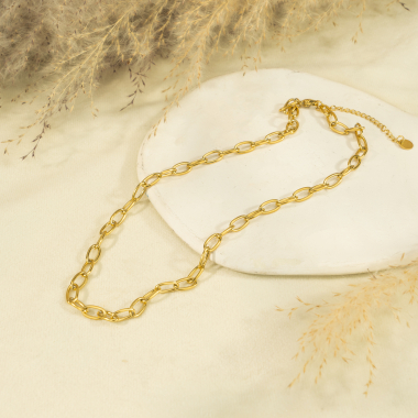 Wholesaler Eclat Paris - Gold chain link necklace
