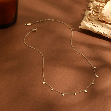 Wholesaler Eclat Paris - Gold chain necklace with mini wing pendants