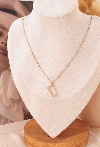 Wholesaler Eclat Paris - Rectangle pendant chain necklace