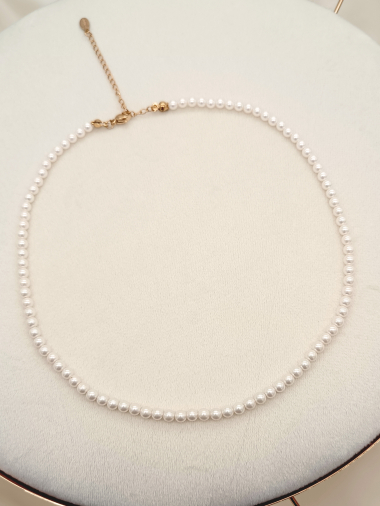 Wholesaler Eclat Paris - Gold faux pearl necklace