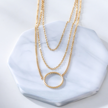 Wholesaler Eclat Paris - Gold triple chain necklace