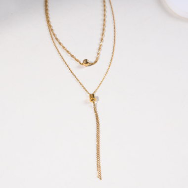 Wholesaler Eclat Paris - Gold Double Y Chain Necklace