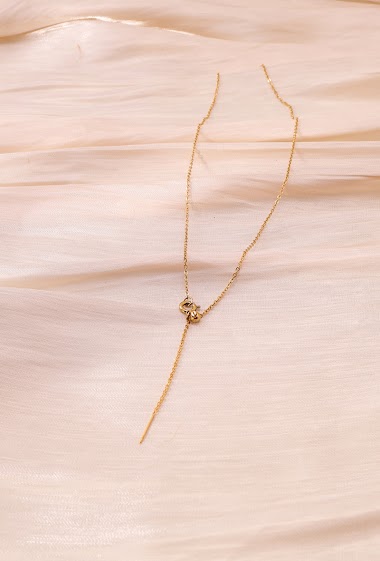 Wholesaler Eclat Paris - Golden Y necklace