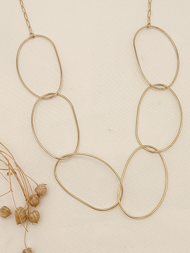 Wholesaler Eclat Paris - Large oval gold necklace