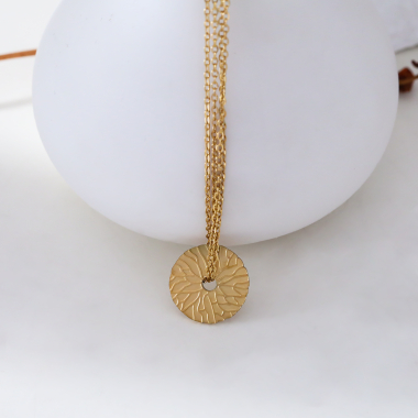 Wholesaler Eclat Paris - Gold multi chain wheel necklace