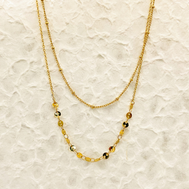 Wholesaler Eclat Paris - Double golden chain necklace