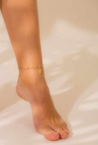Wholesalers Eclat maybijou - Double anklet with heart