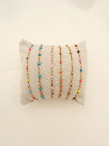 Grossiste Eclat Paris - Lot de 6 bracelets multicolores avec présentoir