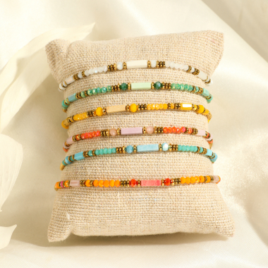 Wholesaler Eclat Paris - Set of 6 elastic multi-colored bracelets