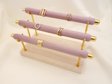Wholesaler Eclat Paris - Pink Triple Ring Roll Set Display