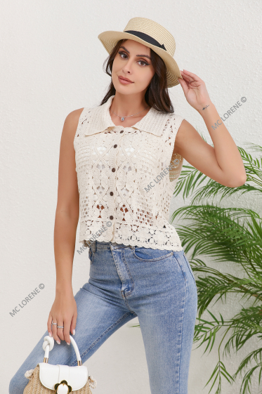 Wholesaler MC LORENE - Crochet sleeveless vest