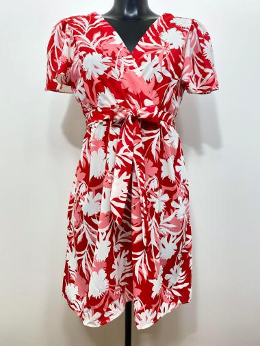 Großhändler M&D FASHION - Kurzes Kleid mit V-Ausschnitt vorne und hinten