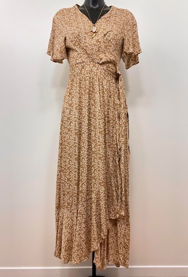 Wholesaler M&D FASHION - Floral long wrap dress