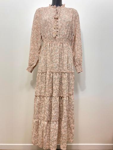 Großhändler M&D FASHION - Langes Kleid mit Gummizug