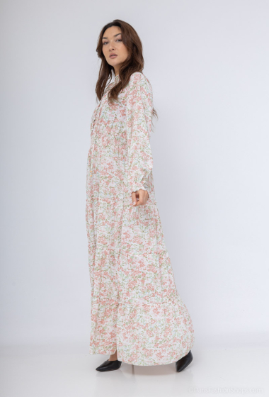 Wholesaler M&D FASHION - Long floral dress with elastic