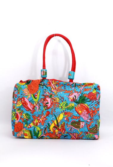 Beach bag with sequin embroidery