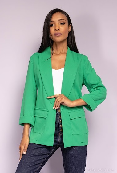 Wholesaler Mela Mode Paris - Plain blazer vest 3/4 sleeves
