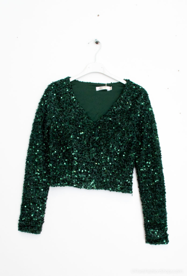 Wholesaler Melena Diffusion - Transparente blouse in sequins