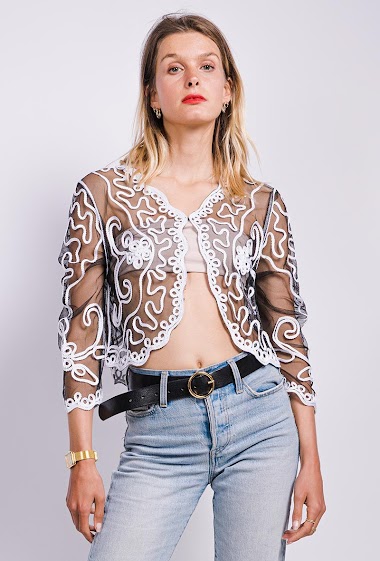 Wholesaler Melena Diffusion - Sequinned transparente cardigan