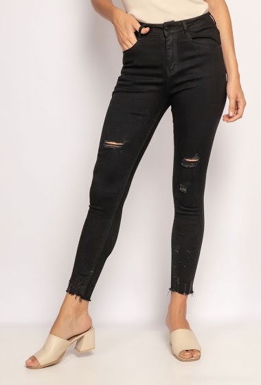 Wholesaler Melena Diffusion - Distressed skinny jeans with raw ankles