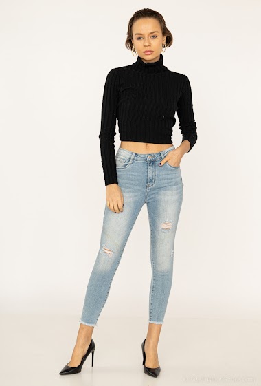 Grossiste Melena Diffusion - Jeans détails déchirés