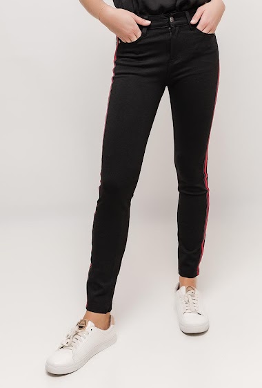 Wholesaler Melena Diffusion - Jeggings with side stripes