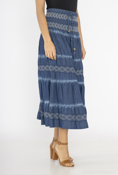 Mayorista Melena Diffusion - Falda midi con efecto jean