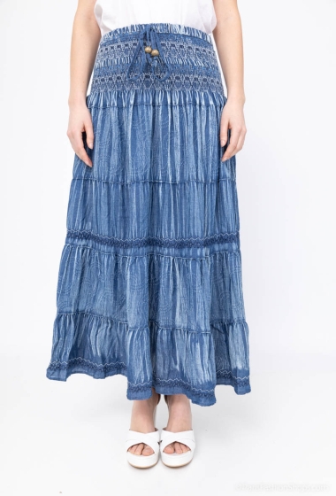 Mayorista Melena Diffusion - Falda midi con efecto jean