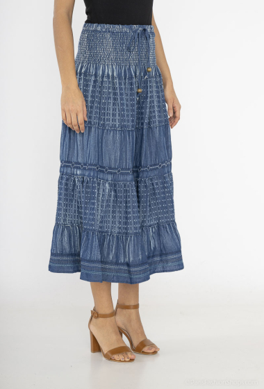 Mayorista Melena Diffusion - Falda midi con efecto jean