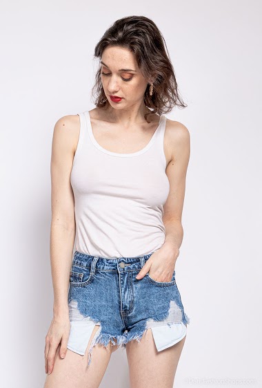 Wholesaler Melena Diffusion - Ripped denim mini shorts