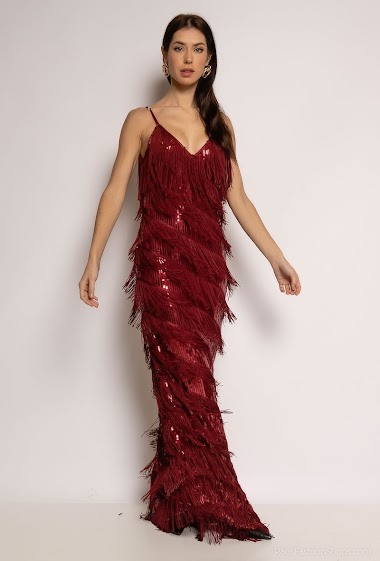 Wholesaler Melena Diffusion - Dress with sequins and fringes