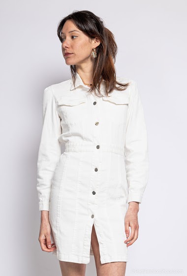 Grossiste Alina - Robe chemise en coton épais
